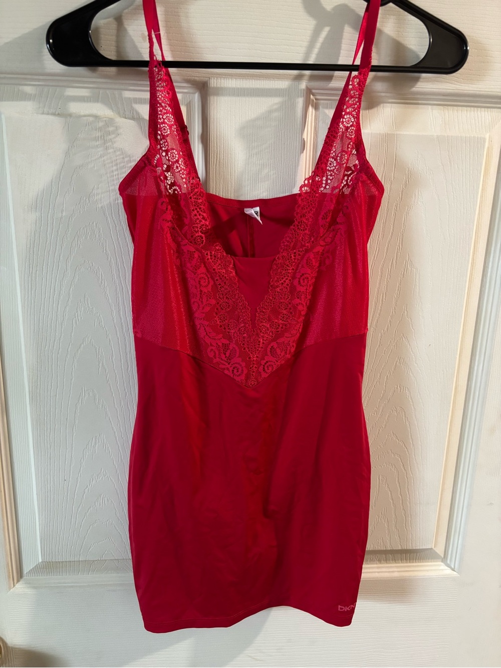 DKNY Red Lace-Trim Chemise